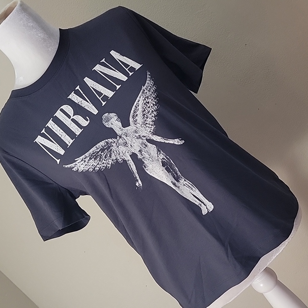 Nirvana H&M Charcoal Gray Cotton Tee